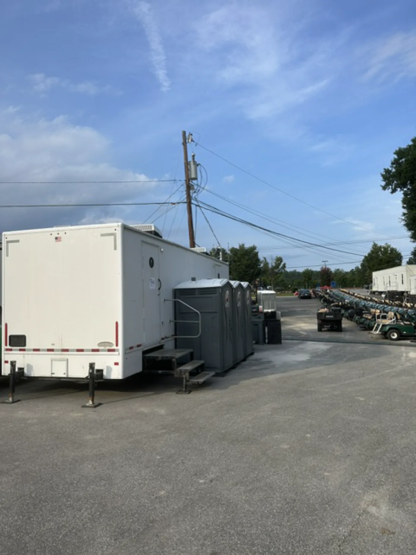 B&G Solutions restroom trailer delivered to a site